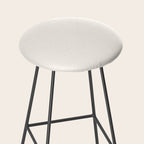 Pale Cream  Nearly White Plain Vanilla Solid  Stool Gallery Image 2