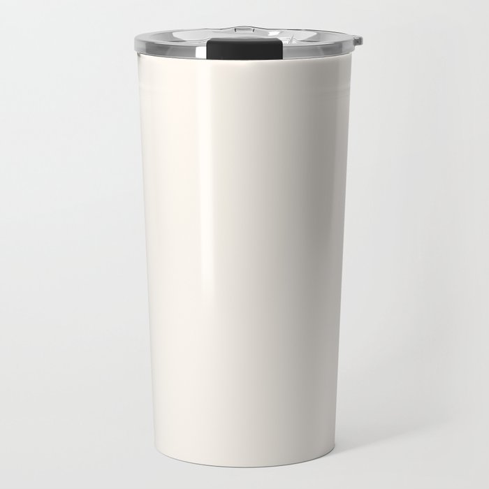 Pale Cream  Nearly White Plain Vanilla Solid  Travel Mug Gallery Image 1