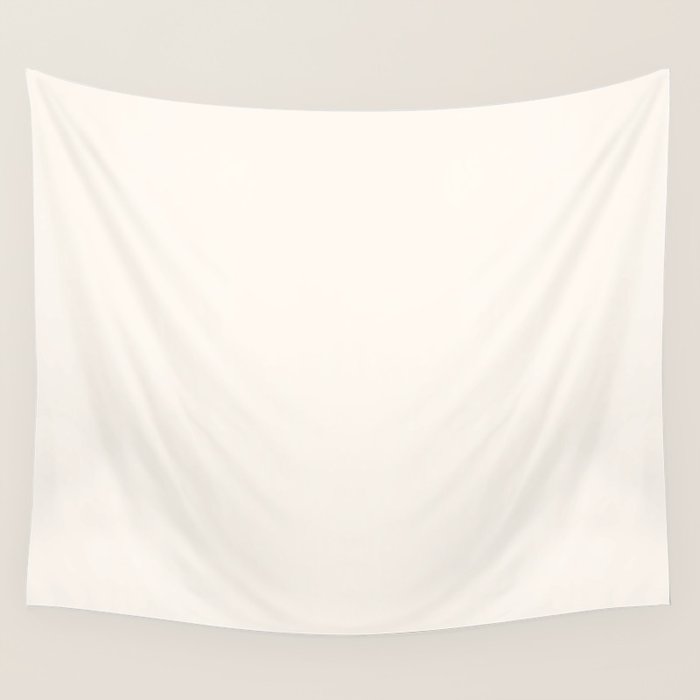 Pale Cream  Nearly White Plain Vanilla Solid  Wall Tapestry Gallery Image 4