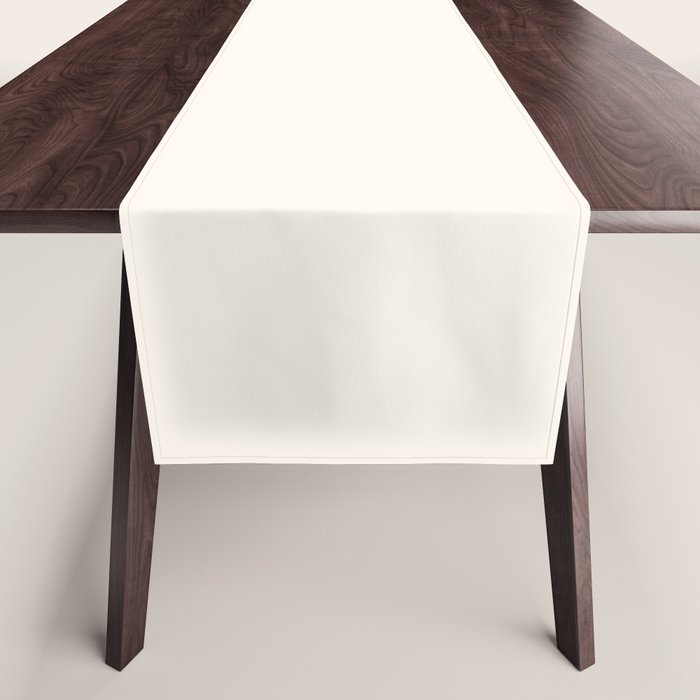 Pale Cream  Nearly White Plain Vanilla Solid  Table Runner Gallery Image 1