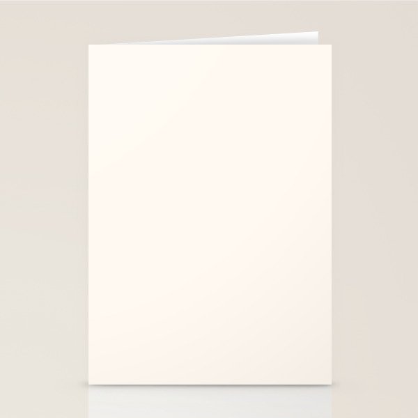 Pale Cream  Nearly White Plain Vanilla Solid  Stationery Card Gallery Image 2