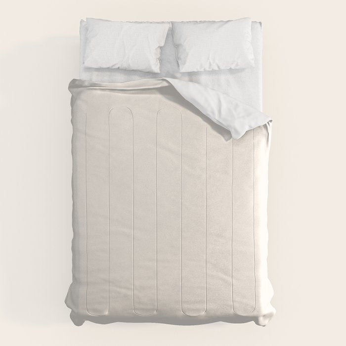 Pale Cream  Nearly White Plain Vanilla Solid  Comforter Gallery Image 6