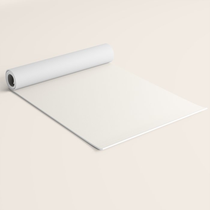Pale Cream  Nearly White Plain Vanilla Solid  Yoga Mat Gallery Image 2