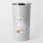 White Cat Travel Mug Gallery Image 1