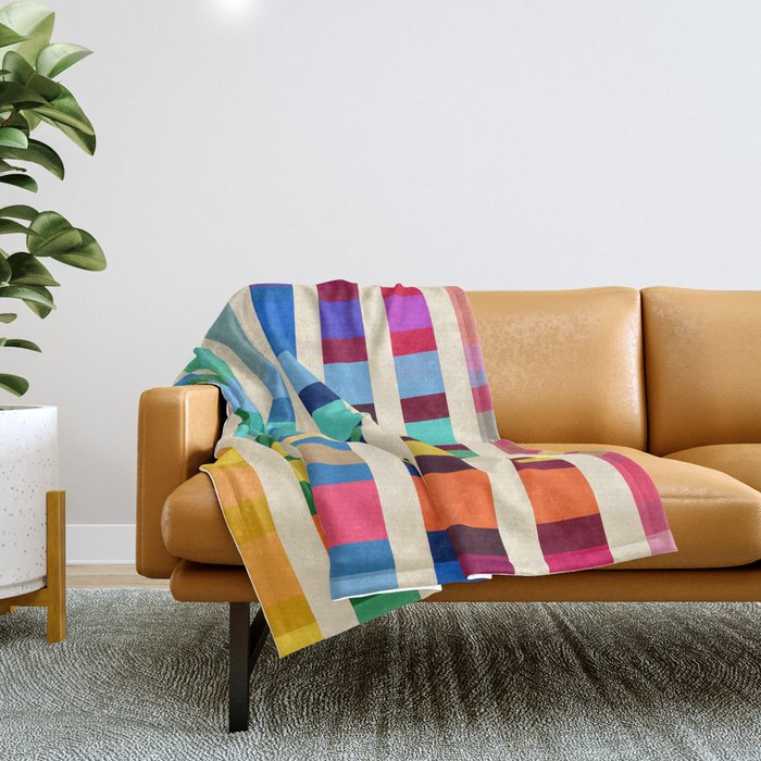 Futuristic Cyber Rainbow Crossing Throw Blanket Gallery Image 1