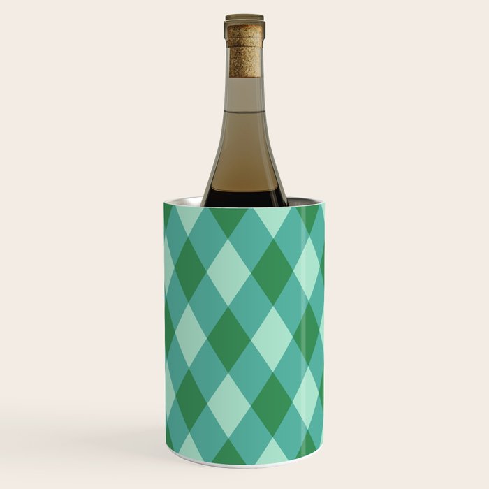 Christmas Diamond Plaid Green Pattern Wine Chiller Gallery Image 3