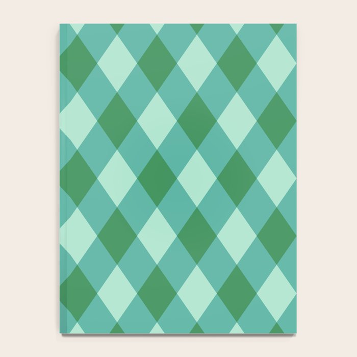 Christmas Diamond Plaid Green Pattern Notebook Gallery Image 4