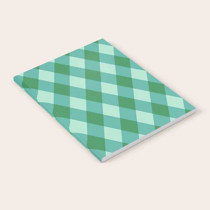 Christmas Diamond Plaid Green Pattern Notebook Gallery Image 1