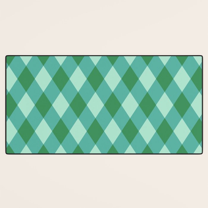 Christmas Diamond Plaid Green Pattern Desk Mat Gallery Image 3