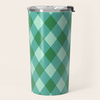 Christmas Diamond Plaid Green Pattern Travel Mug Gallery Image 2