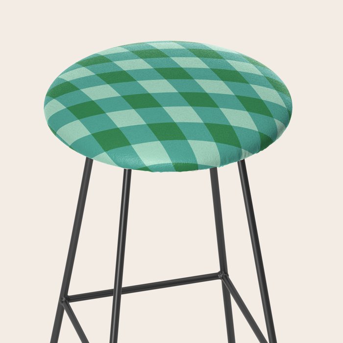 Christmas Diamond Plaid Green Pattern Stool Gallery Image 2