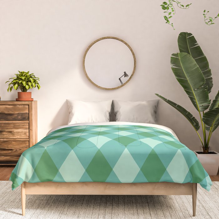 Christmas Diamond Plaid Green Pattern Comforter Gallery Image 3
