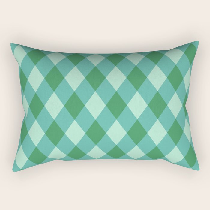 Christmas Diamond Plaid Green Pattern Rectangular Pillow Gallery Image 2