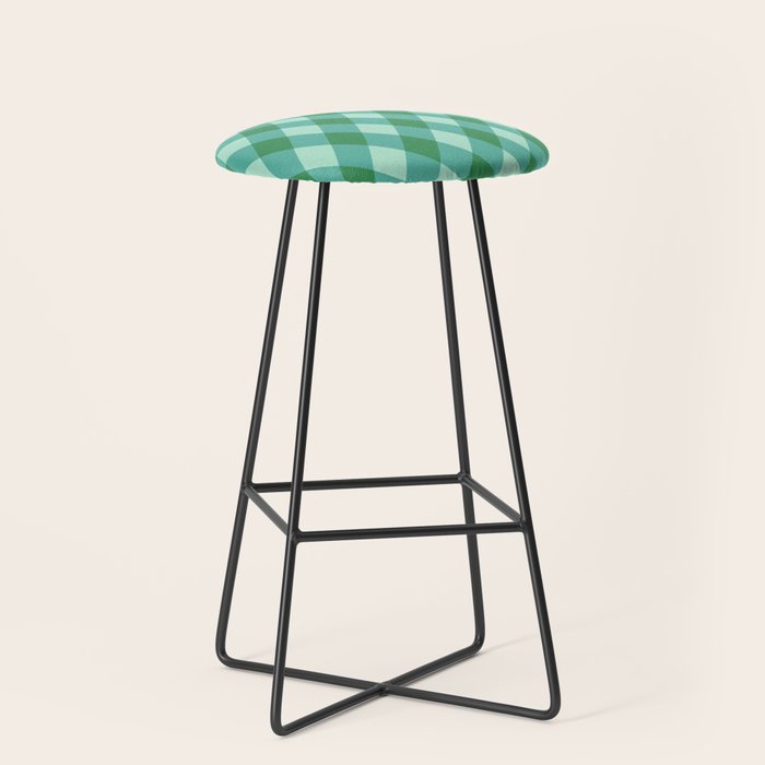 Christmas Diamond Plaid Green Pattern Stool Gallery Image 1