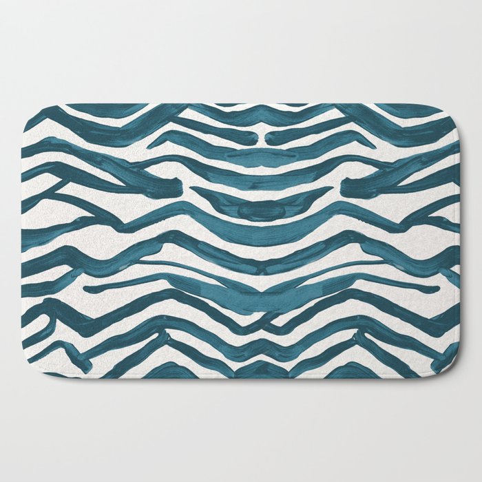 Zebra Print - Teal Palette Bath Mat Gallery Image 2