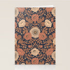 Peach, Dusty Rose, Mauve & Blue-Gray Floral Pattern Stationery Card Gallery Image 2