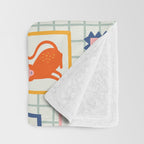 Vintage tropical summer patchwork art pattern Throw Blanket Gallery Image 3