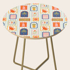 Vintage tropical summer patchwork art pattern Side Table Gallery Image 2
