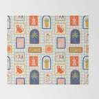 Vintage tropical summer patchwork art pattern Throw Blanket Gallery Image 2