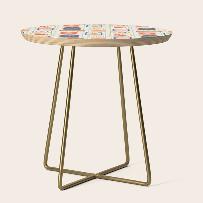 Vintage tropical summer patchwork art pattern Side Table Gallery Image 1