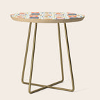 Vintage tropical summer patchwork art pattern Side Table Gallery Image 1