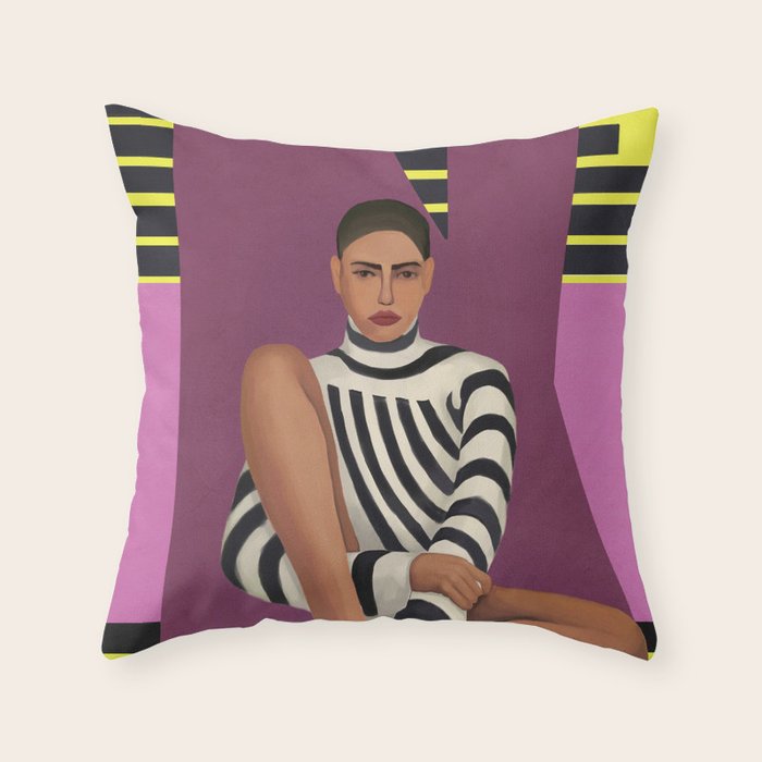 Stripes in Stillness Throw Pillow Gallery Image 1
