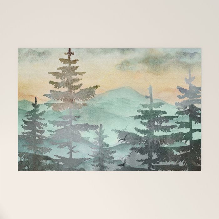 Pine Trees Welcome Mat Gallery Image 1