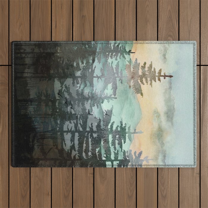 Pine Trees Outdoor Rug Gallery Image 1