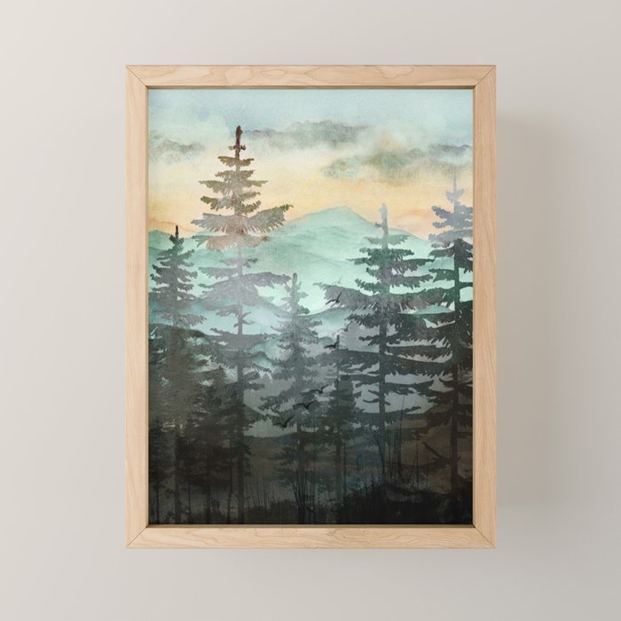 Pine Trees Mini Art Print Gallery Image 1