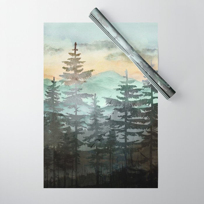 Pine Trees Wrapping Paper Gallery Image 1