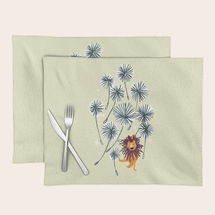 Lion on dandelion Placemat Gallery Image 1