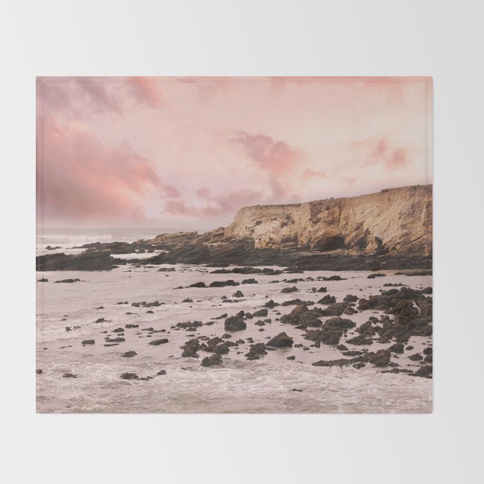 Sunset Beach Cliffs at Low Tide  Throw Blanket Gallery Image 2