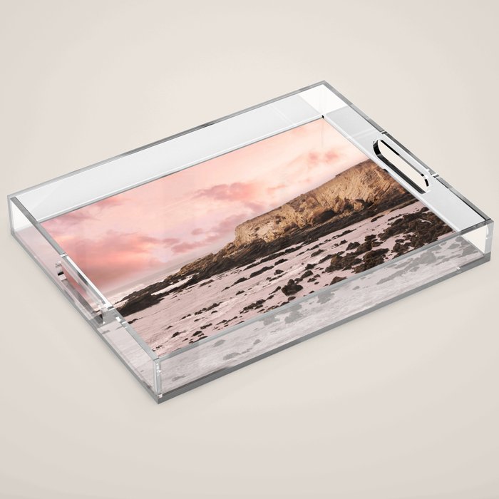 Sunset Beach Cliffs at Low Tide  Acrylic Tray Gallery Image 1