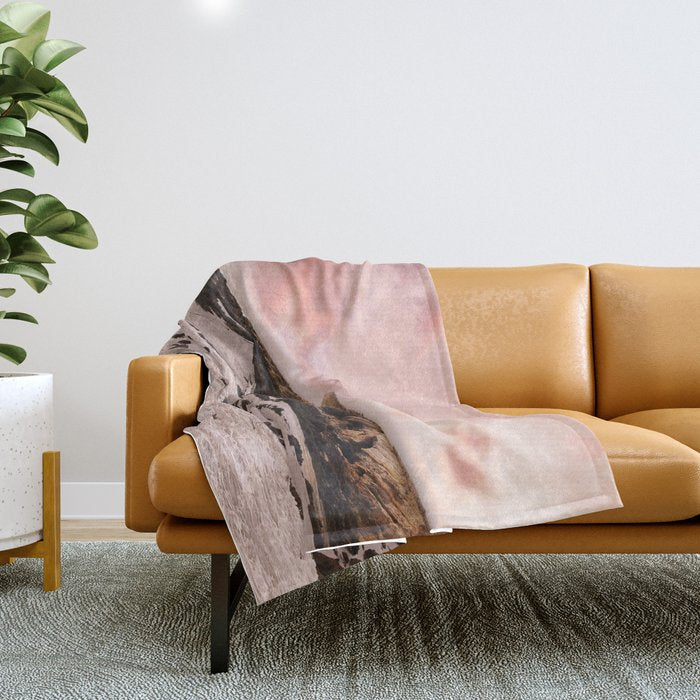 Sunset Beach Cliffs at Low Tide  Throw Blanket Gallery Image 1
