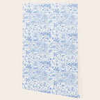 Coastal Daydreams Hand-Drawn Ocean Collage Pattern Wallpaper Gallery Image 2