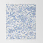 Coastal Daydreams Hand-Drawn Ocean Collage Pattern Throw Blanket Gallery Image 2