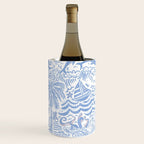 Coastal Daydreams Hand-Drawn Ocean Collage Pattern Wine Chiller Gallery Image 3