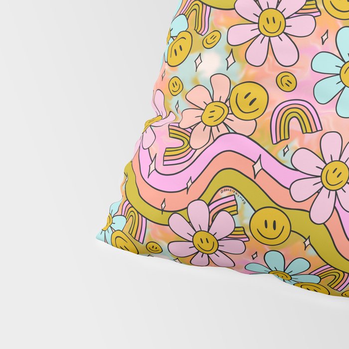 Tie Dye Flower Print Pillow Sham Gallery Image 4