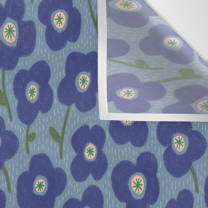 Little flowers blue Wall Tapestry Gallery Image 3