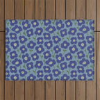 Little flowers blue Outdoor Rug Gallery Image 1