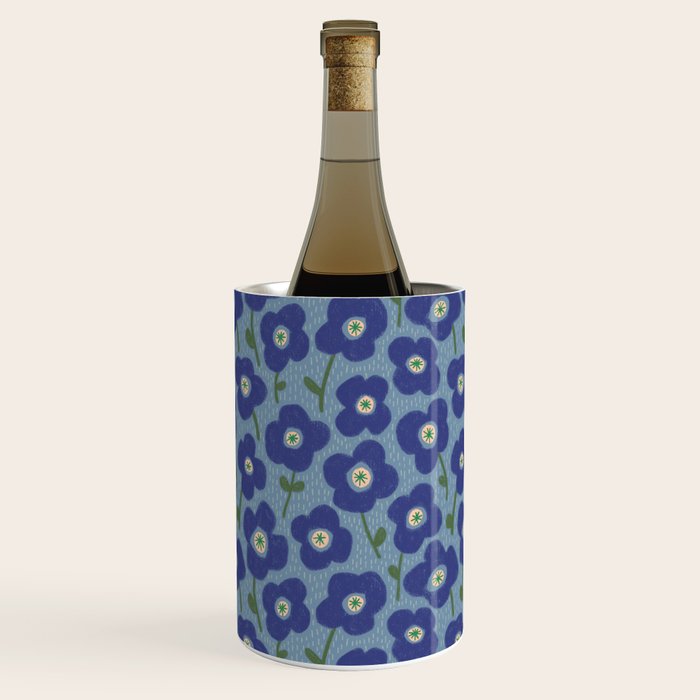 Little flowers blue Wine Chiller Gallery Image 3