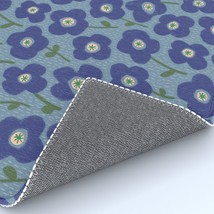 Little flowers blue Rug Gallery Image 4