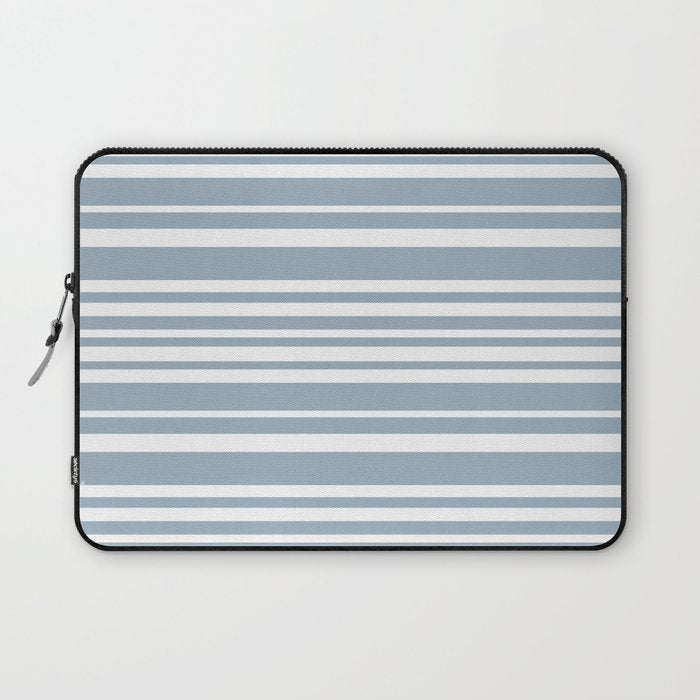 Classic Stripes XXXVI - Natural Blue  Laptop Sleeve Gallery Image 1