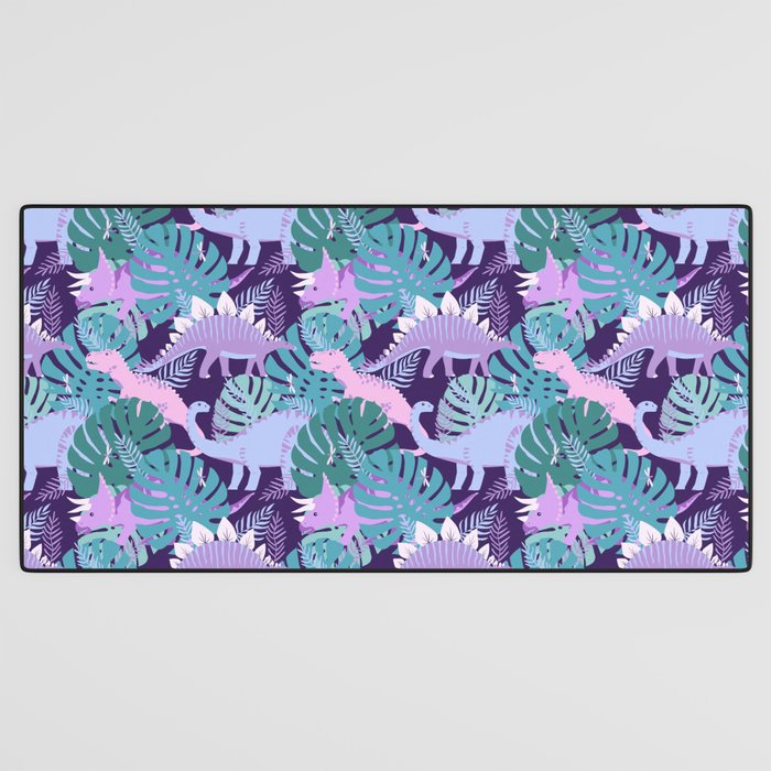 Jungle Dinosaur - Purple Desk Mat Gallery Image 3