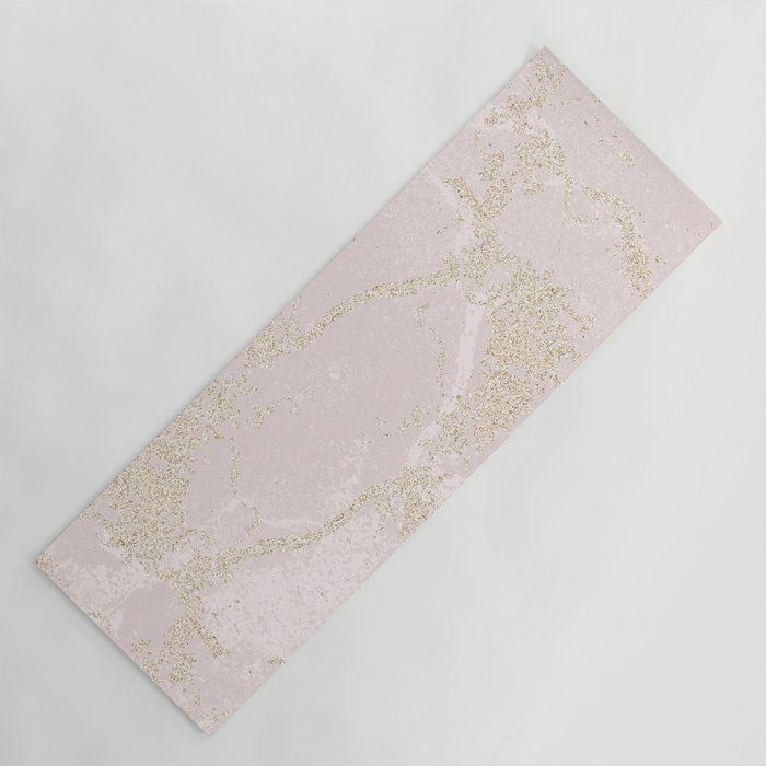 Elegant modern blush pink gold pastel marble Yoga Mat Gallery Image 1