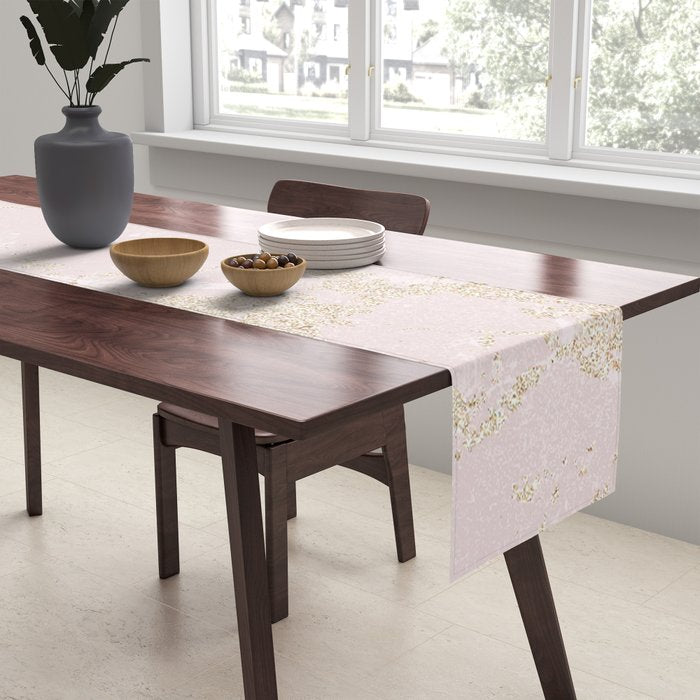 Elegant modern blush pink gold pastel marble Table Runner Gallery Image 2