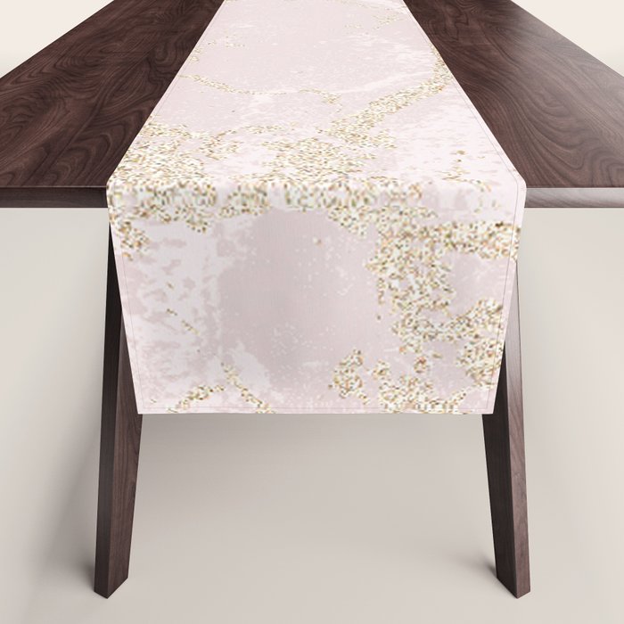 Elegant modern blush pink gold pastel marble Table Runner Gallery Image 1