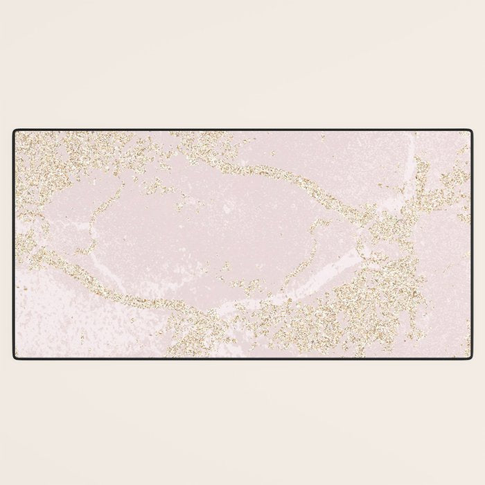 Elegant modern blush pink gold pastel marble Desk Mat Gallery Image 3