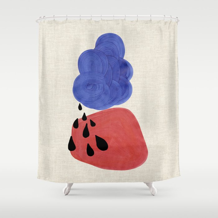 Blue Rain Clouds Shower Curtain Gallery Image 1