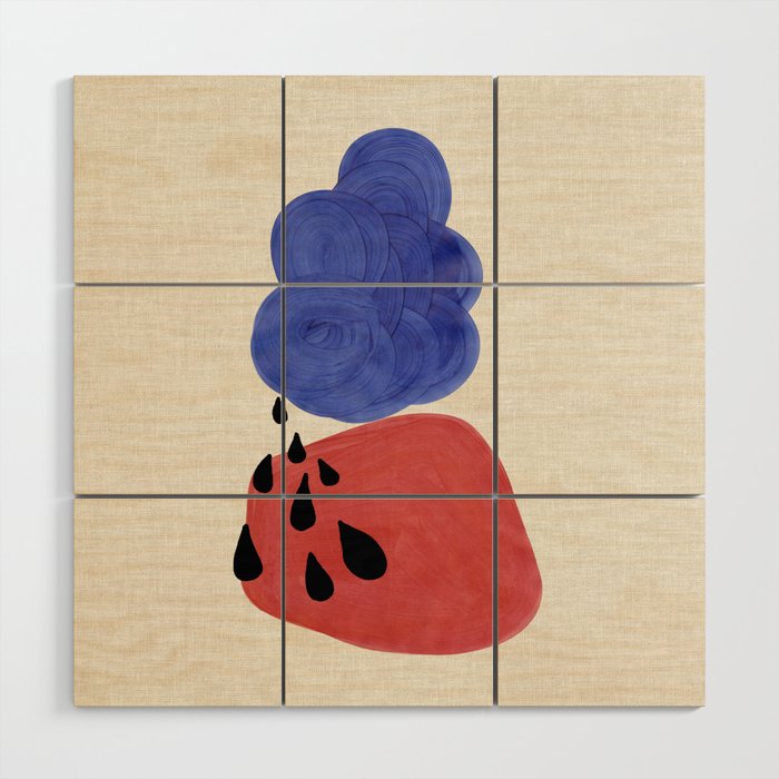 Blue Rain Clouds Wood Wall Art Gallery Image 1